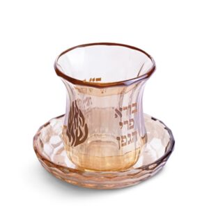 גביע קידוש ״האש שלי״ ללא רגל זהב שקוף