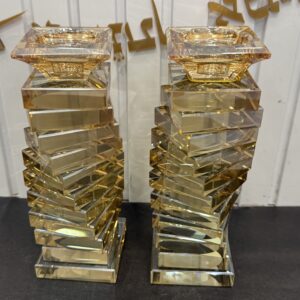 פמוטי קריסטל מהודרים זהב