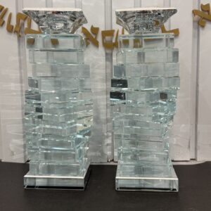 פמוטי קריסטל מהודרים כסף