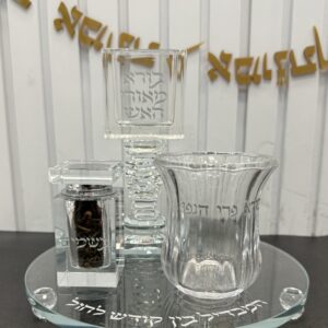 סט הבדלה קריסטל שקוף עגול