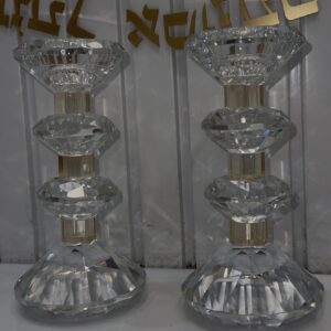 פמוטי קריסטל בשילוב זהב