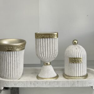 סט הבדלה זהב דמוי אבן