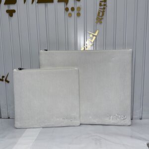 כיסוי טלית תפילין לבן קורדרוי