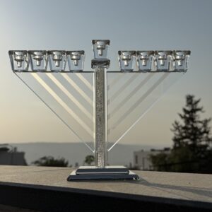 חנוכית קריסטל כסף